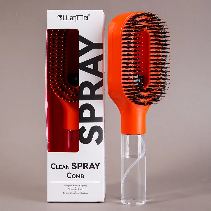 Cepillo Desenredante 2 en 1 con Spray — Masaje Capilar y Peine Nebulizador