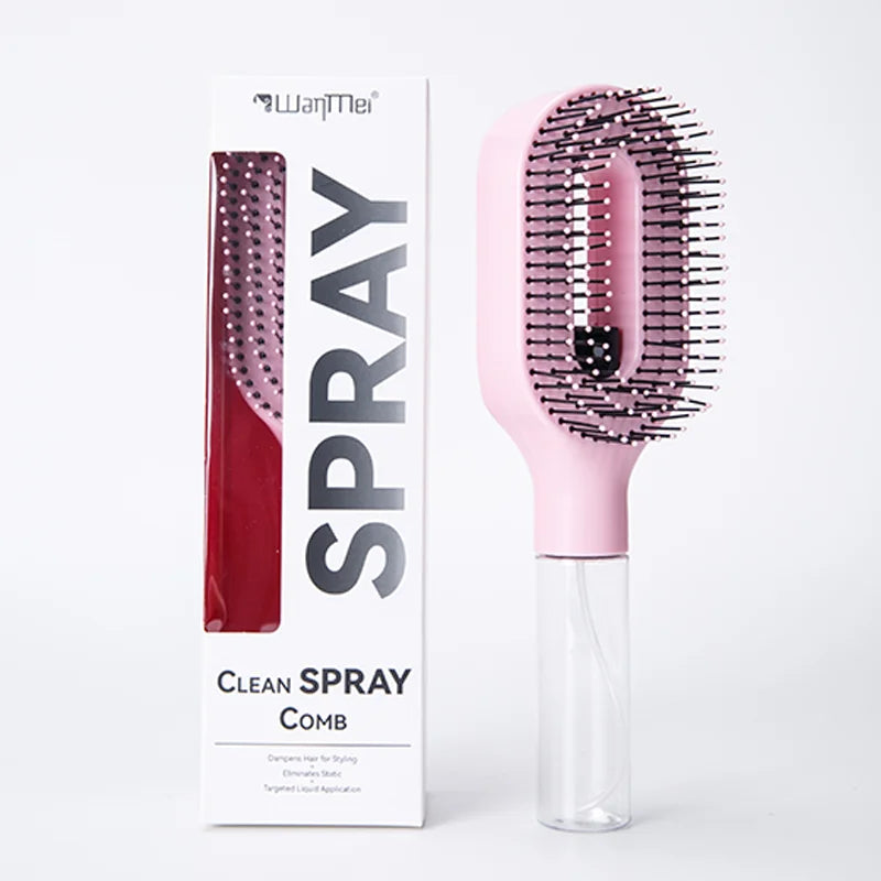 Cepillo Desenredante 2 en 1 con Spray — Masaje Capilar y Peine Nebulizador