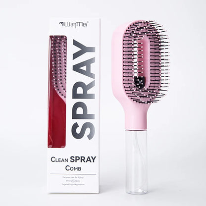 Cepillo Desenredante 2 en 1 con Spray — Masaje Capilar y Peine Nebulizador
