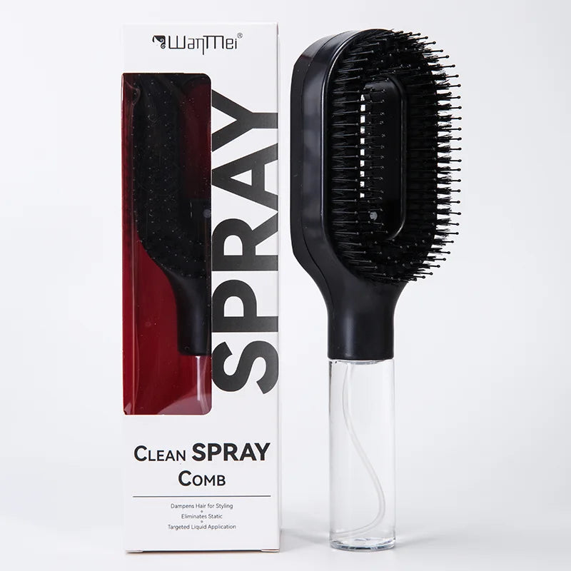 Cepillo Desenredante 2 en 1 con Spray — Masaje Capilar y Peine Nebulizador