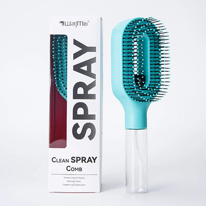 Cepillo Desenredante 2 en 1 con Spray — Masaje Capilar y Peine Nebulizador