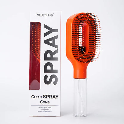 Cepillo Desenredante 2 en 1 con Spray — Masaje Capilar y Peine Nebulizador