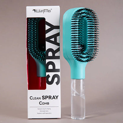 Cepillo Desenredante 2 en 1 con Spray — Masaje Capilar y Peine Nebulizador