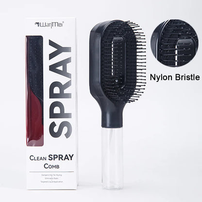 Cepillo Desenredante 2 en 1 con Spray — Masaje Capilar y Peine Nebulizador