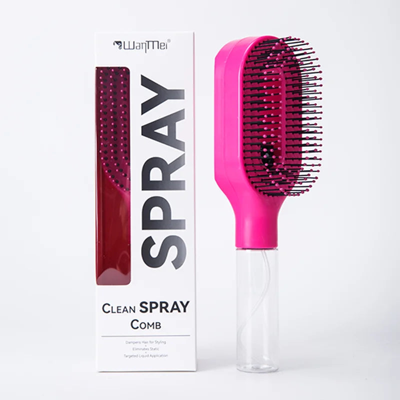 Cepillo Desenredante 2 en 1 con Spray — Masaje Capilar y Peine Nebulizador