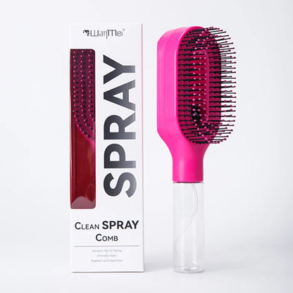 Cepillo Desenredante 2 en 1 con Spray — Masaje Capilar y Peine Nebulizador